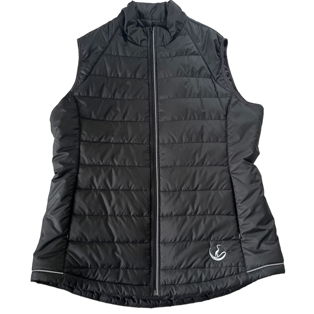 Cutter & Buck Rainier Full Zip Puffer Vest Sz XL Black Insulated Golf Hike NWOT